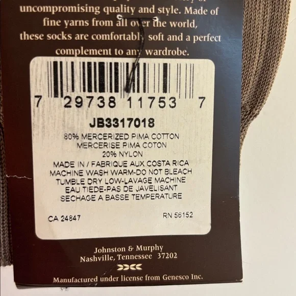 NWT Johnston & Murphy over the calf socks in taupe - Picture 6 of 12